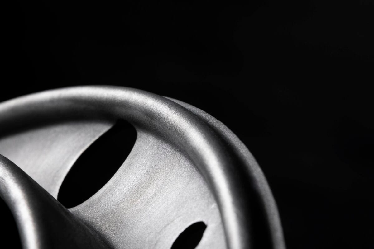 Satin-finish metal wheel component produced through the Evology and Titomic partnership