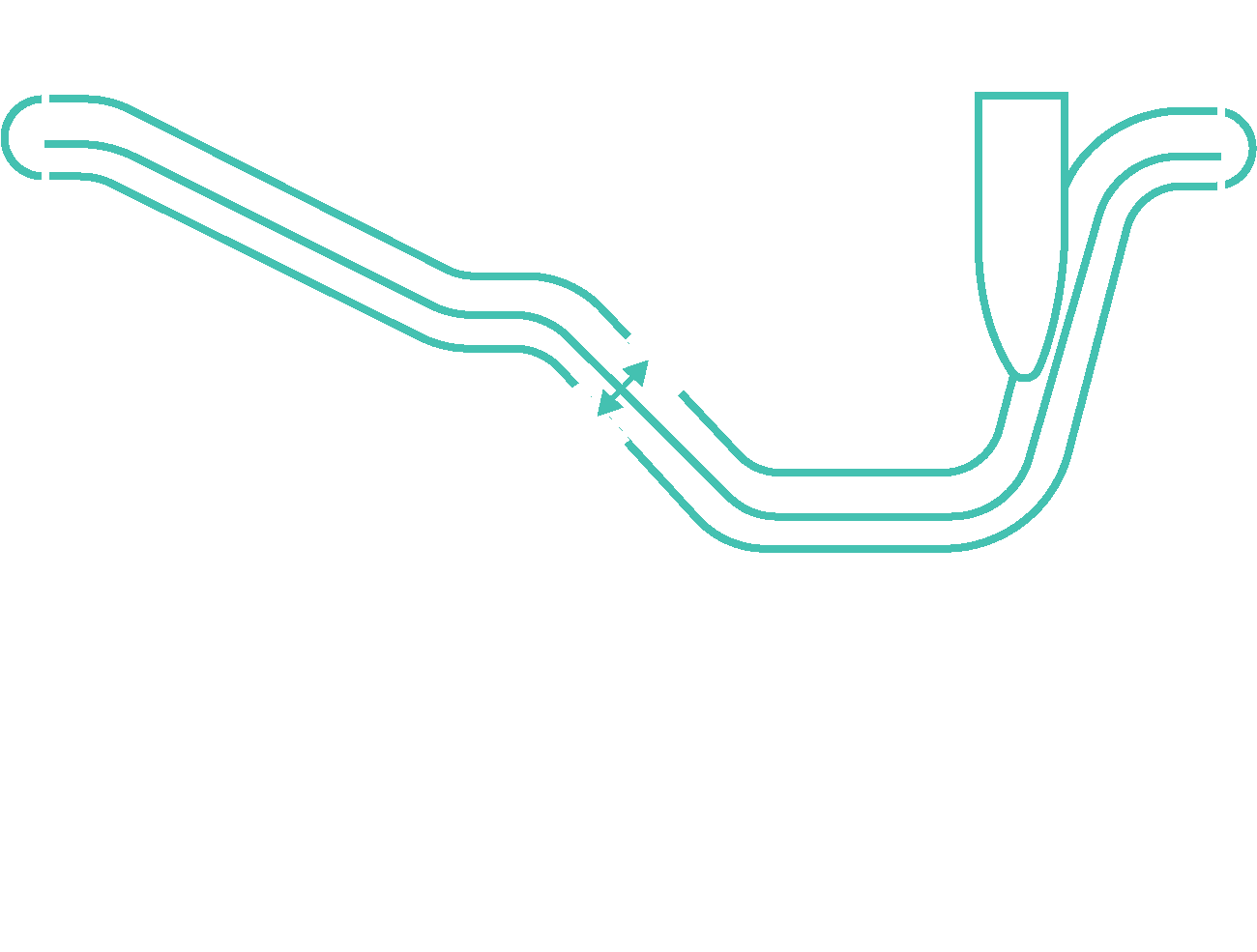 Cross-section diagram illustrating dimensional tolerance between the designed and formed sheet profile