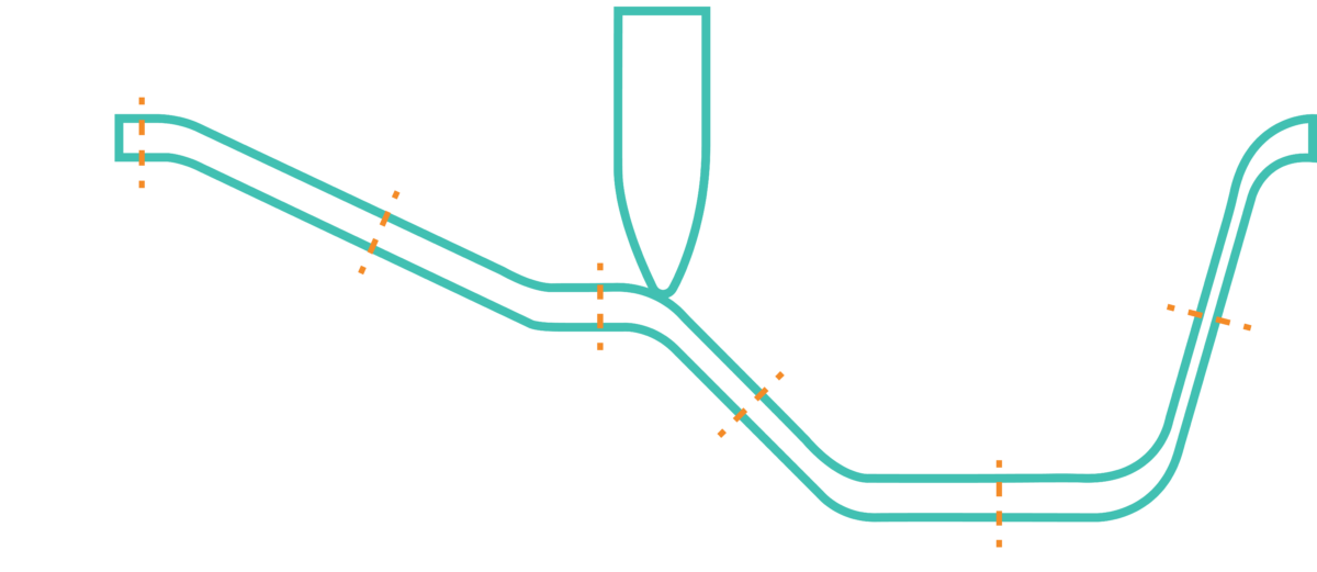 Cross-section diagram showing a single-point tool incrementally thinning sheet metal as it forms