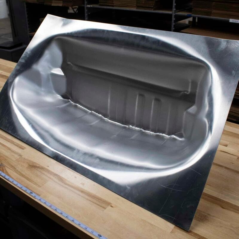 Custom sheet metal prototype formed with incremental single-point forming