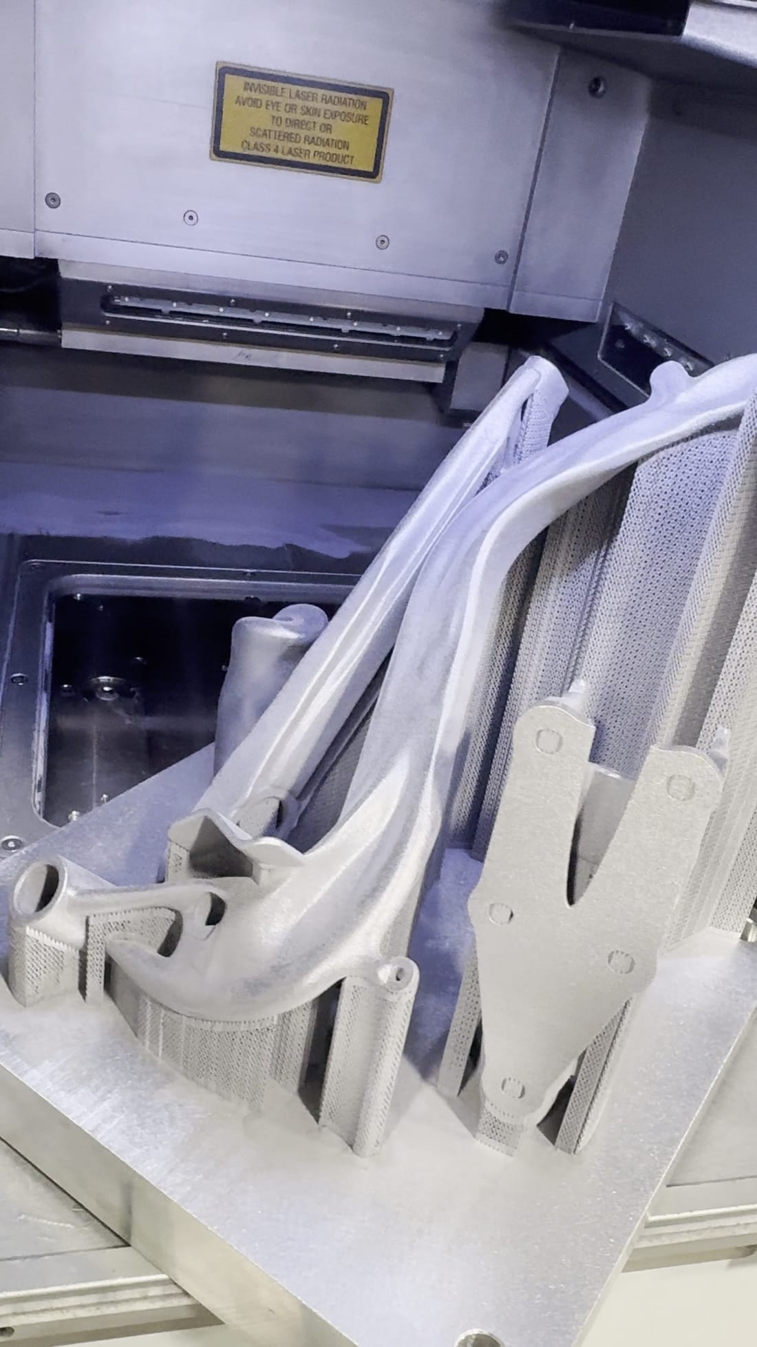 Side view of the FDF Raceshop parts as printed on the build plate, showing both handbrake mounts