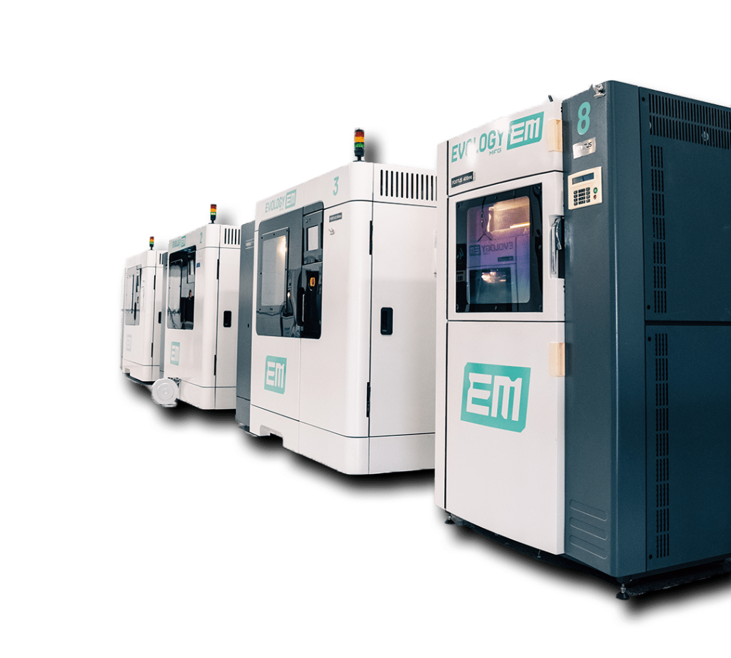 Evology additive and traditional manufacturing machines on the shop floor